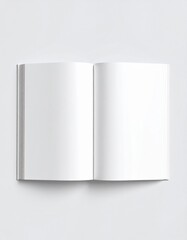 Fototapeta premium Open Book with Blank White Pages on White Background