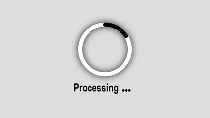 Animated neon glowing processing bar 100% animation. Processing Futuristic progress motion graphics. Circle progress bar, 0 to 100%, loading - Powered by Adobe