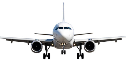 A plane taking off, full Isolated on Transparent or White Background