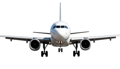 A plane taking off, full Isolated on Transparent or White Background