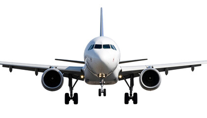 A plane taking off, full Isolated on Transparent or White Background