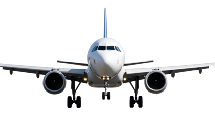 A plane taking off, full Isolated on Transparent or White Background