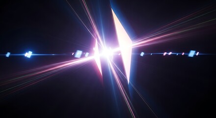 Abstract Light Burst on Black Background