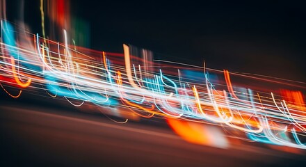 Abstract Light Trails at Night