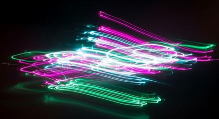 Abstract Light Streaks on Black