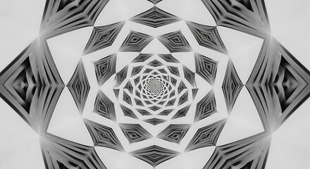 Abstract Geometric Pattern Black and White Design