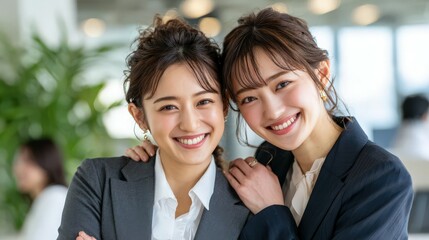 Young Professionals Smiling in Corporate Environment