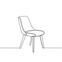Minimalist line drawing of modern chair in simple style  