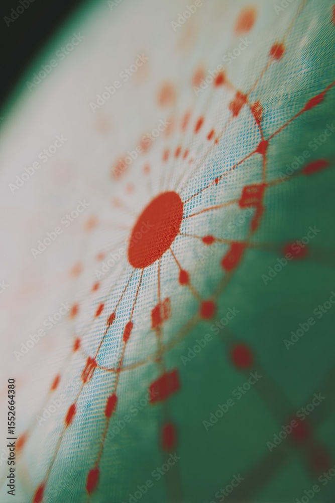 Aufkleber Modern Radar Screen with Rotating Scanning Arc and Circular Grid Interface for Real-Time Target Detection in Security and Surveillance Technology