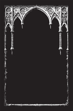 Gothic architecture frame decorative frame with black and white