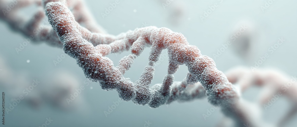 Aufkleber Digital DNA Helix with Illuminated Nodes on Abstract Tech Background for Biotechnology Innovation and Genetic Engineering Promotion