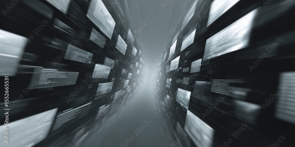 Aufkleber Dynamic Health Code API Testing Visualization with Interconnected Digital Panels on Futuristic Tech Background for Secure Software Development