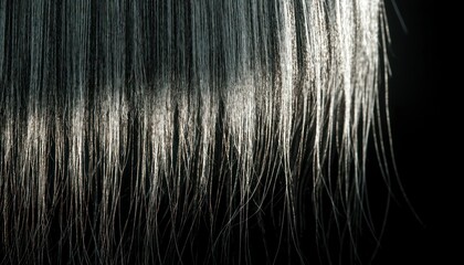 Naklejka premium Abstract close-up of light shining through silver or grey hair strands