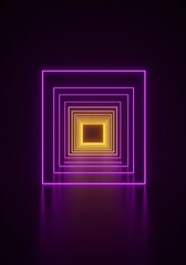 Neon Tunnel with Light Depth