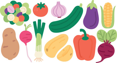 Colorful Assortment of Fresh Vegetables An Illustration of Vegetarian Delights and Healthy Eating with Vibrant Garden Produce