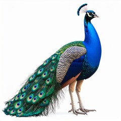 Obraz premium Blue And Green Peacock With Detailed Plumage