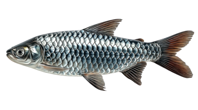 Silver fish with detailed scales