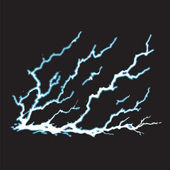 lightning vector , electricity illustration , lightning anime style , realistic lightning illustration