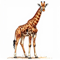 Obraz premium Giraffe on White Background