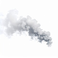 Grey and White Smoke Plume Against White Background