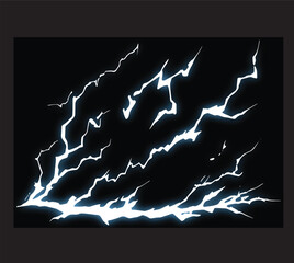 lightning vector , electricity illustration , lightning anime style , realistic lightning illustration