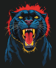 vector illustration of a black panther wallpaper , black panter background