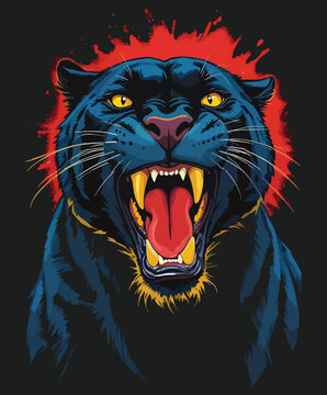 vector illustration of a black panther wallpaper , black panter background