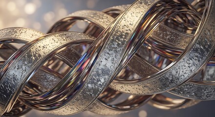 Metal Rings Intertwining Abstract Background