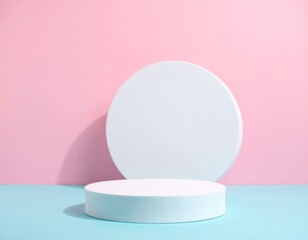 Pastel Pink and Blue Cylindrical Display Stand