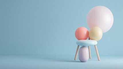 Playful pastel geometric shapes