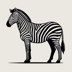 Elegant Zebra Line Art Vector Illustration