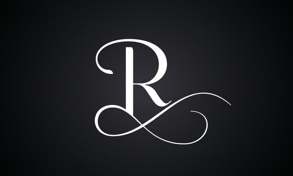 Letter r logo with infinity combination. Modern trendy initial luxury r letter logo design. Royal premium letter r logo design vector template.