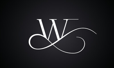 Letter w logo with infinity combination. Modern trendy initial luxury w letter logo design. Royal premium letter w logo design vector template.