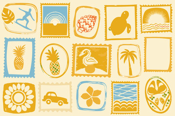 summer icons set