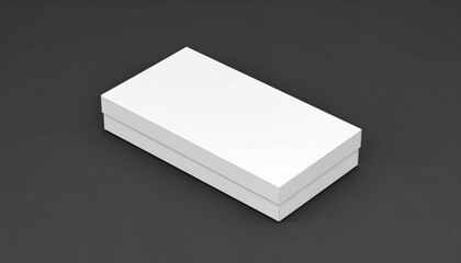 Fototapeta premium Closed White Box on black background - Box Mockup, 3d rendering