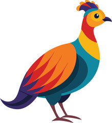 Cute and colorful vector illustration of Himalayan Monal, Vector graphics design of Himalayan monal, Decorative vector art of Himalayan monal