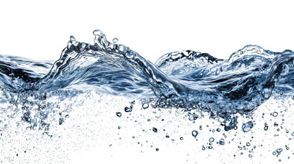 Splashing blue water against a stark black background