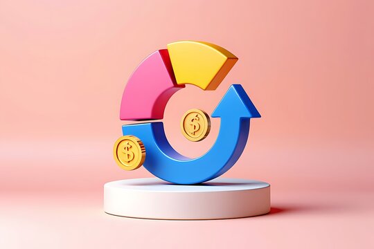 Golden Scales Balancing Pink Eggs Against Pink Background