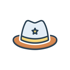 Color illustration icon for hat