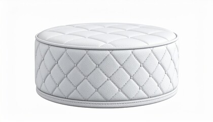 Round White Quilted Cushion for Home Decor