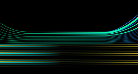Futuristic Horizon Background with Glowing Cyan Stripes For presentation, Website banner, cover, and Wallpaper