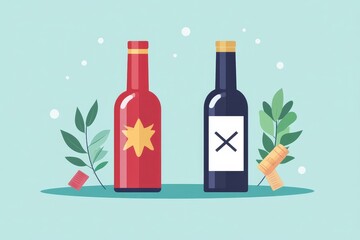 Stop alcohol concept: Person refuses to drink alcohol, committing to a healthier lifestyle by rejecting alcoholic beverages., Generative AI