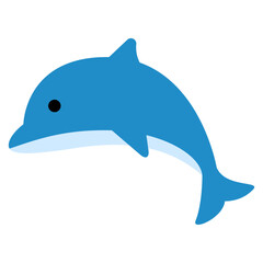 Summer flat color icon. Dolphin