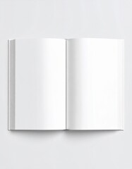 Naklejka premium Open Blank Book with White Pages on White Background