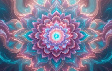 Colorful Mandala Background Image, Meditation, Buddhism, Healing, Banner Texture Advertising Poster