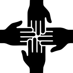 Obraz premium Interlocked Hands Symbol vector bundle