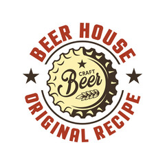 Beer house typography logo vector design