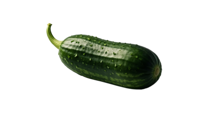 A single green striped gourd with small green bumps against a black background