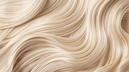 Styled blonde hair with shimmering waves and rich highlights, showcasing healthy, vibrant texture suitable for beauty and haircare visuals.
