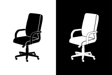 Obraz premium Office Chair Icon. Vector Silhouette Illustration in Black and White